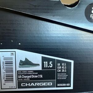 Under Armour Charged Draw 2 Spikeless Golf Shoes - Black/Steel/Green